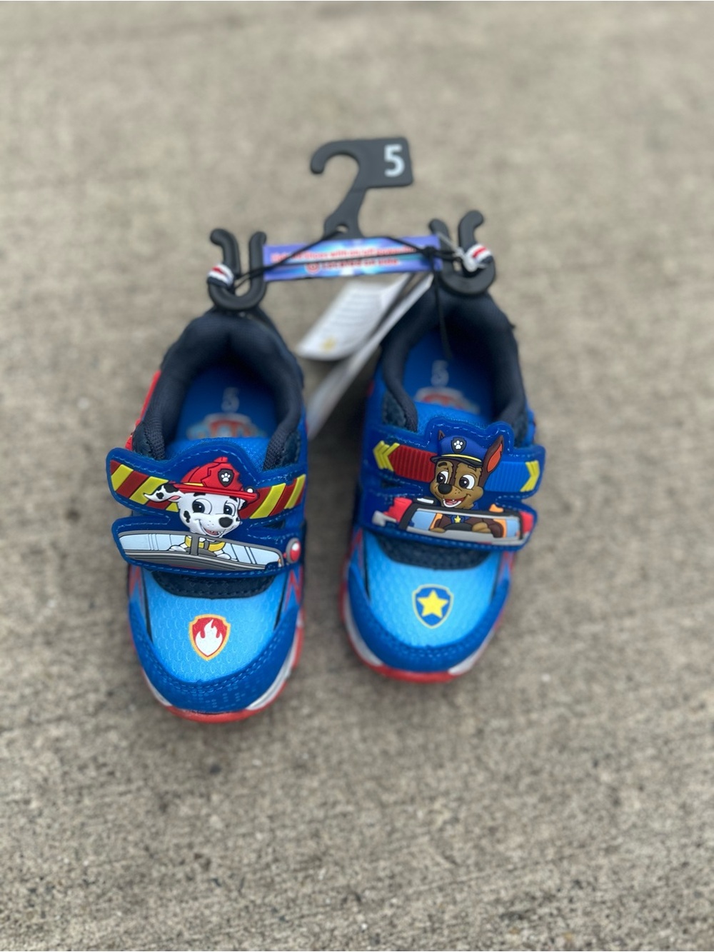 Paw Patrol Boys Blue Light-Up Sneakers with Character Straps